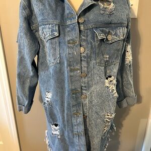 Distressed Blue Jean Jacket